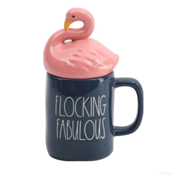 Rae Dunn Dining Rae Dunn Flocking Fabulous Flamingo Topper Blue Mug